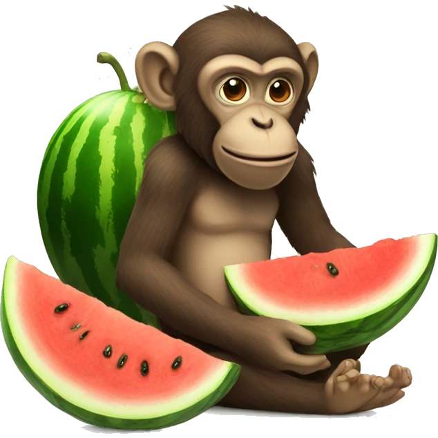 monkey eating watermelon emoji