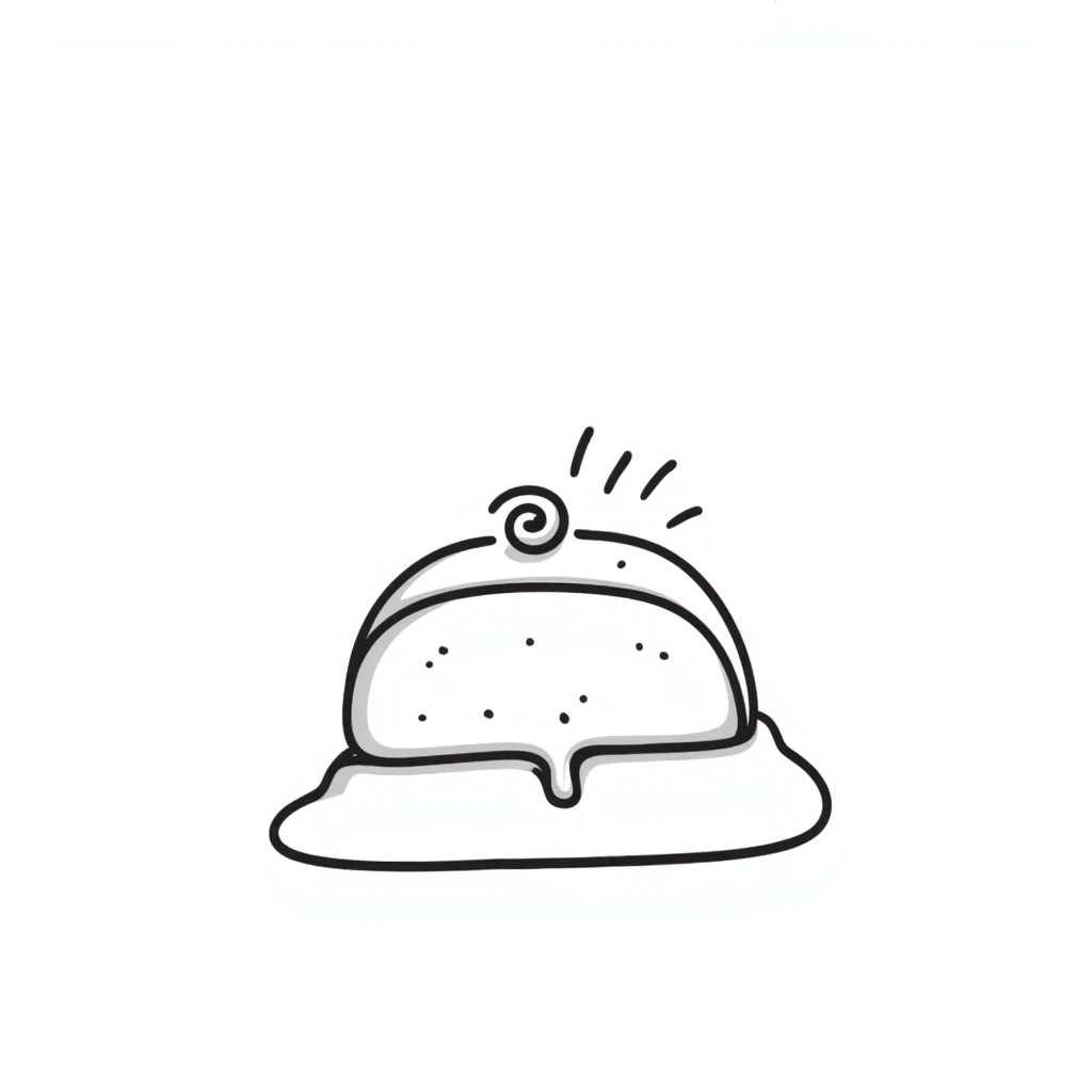 butter curl, hand-drawn lines, playful emoji