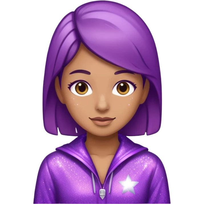 supervisor wearing glitter purple glittery clothes emoji