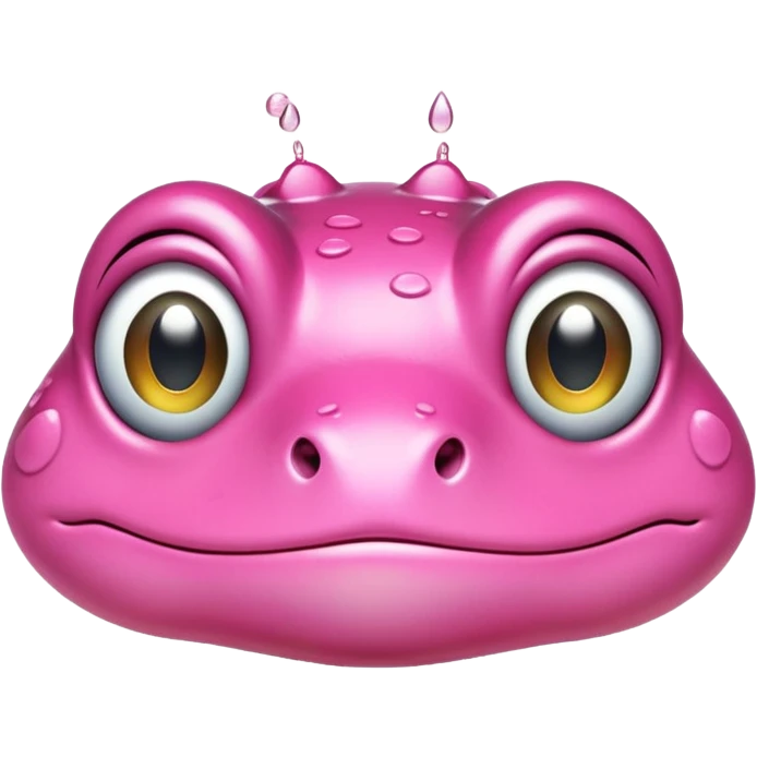 a frog head with a soft pink colour emoji
