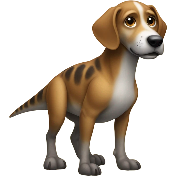 Dog sitting on dinosaur  emoji