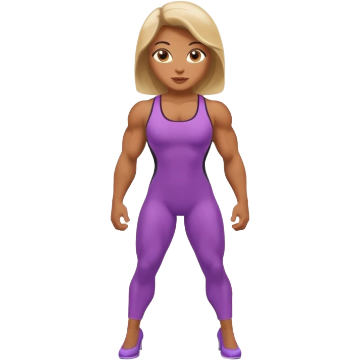 A body builder in a pantsuit emoji