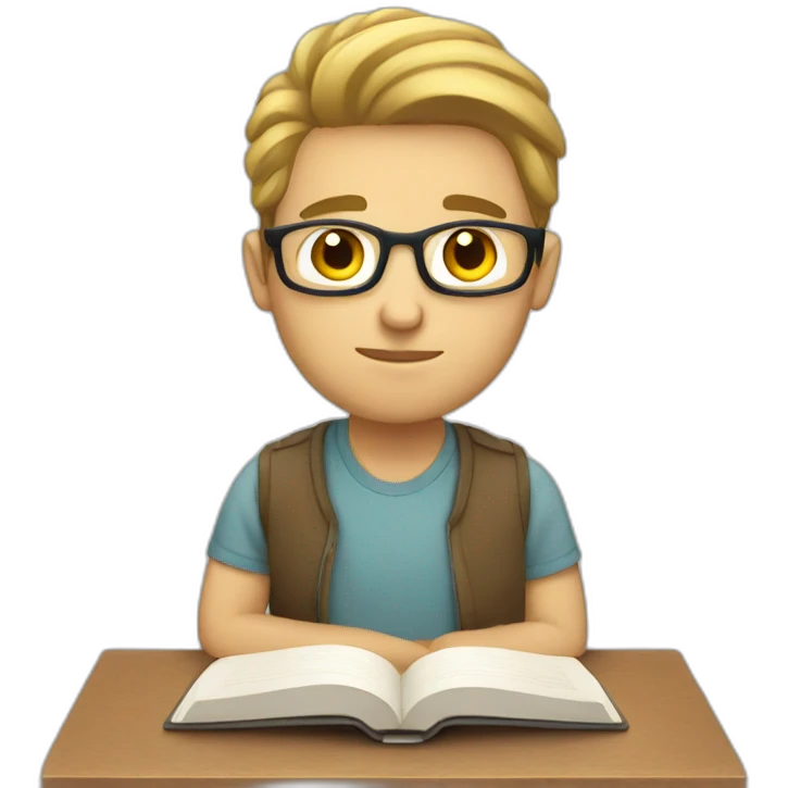 White Guy studying emoji