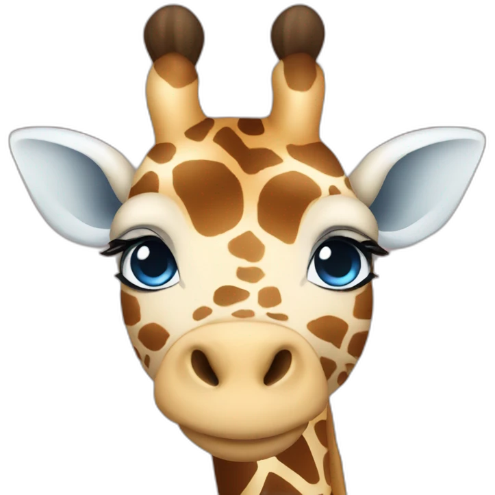Cute giraffe blue eyes emoji
