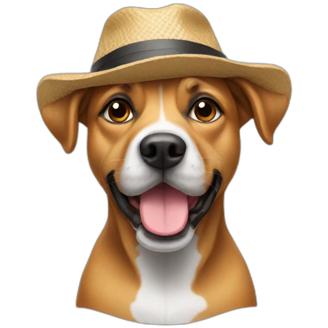 A dog in a hat emoji