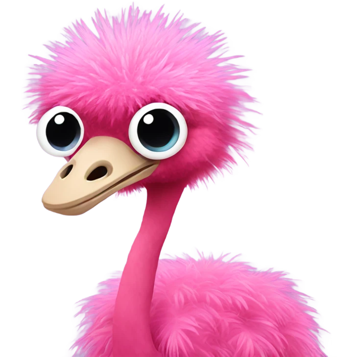 Pink full body ostrich with glitter  emoji