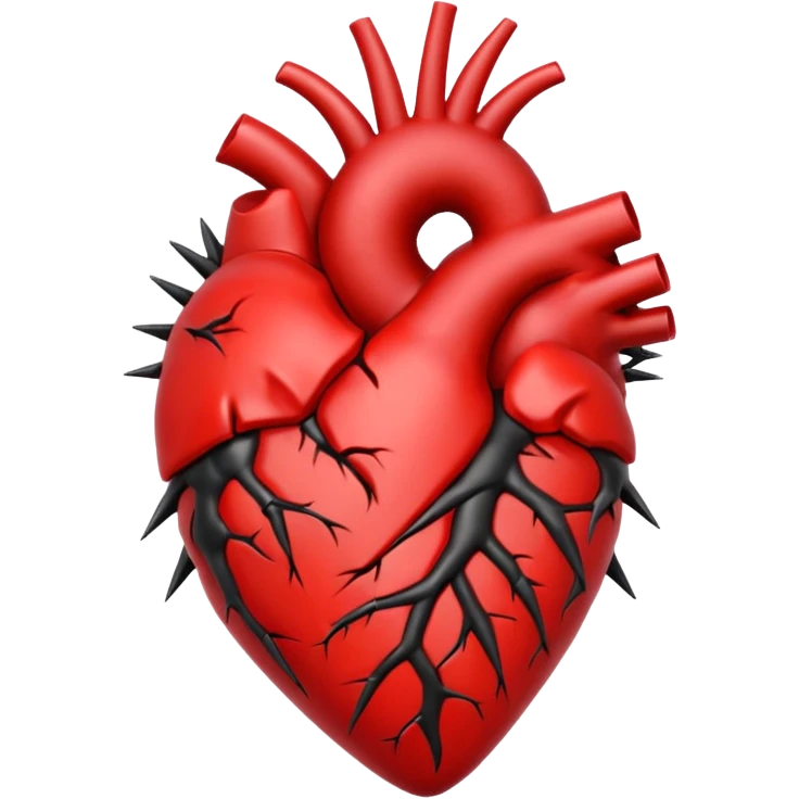 black anatomical heart in torns emoji
