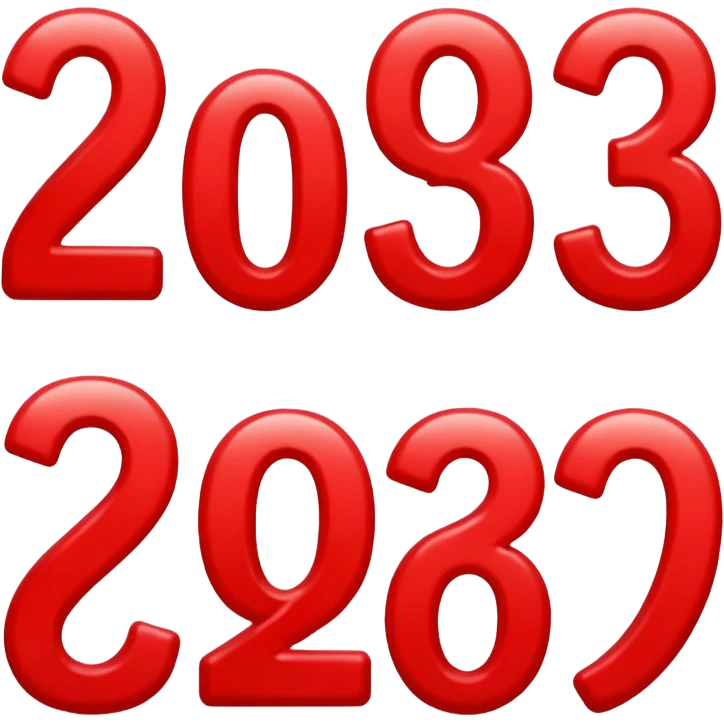 red numbers "2023" emoji