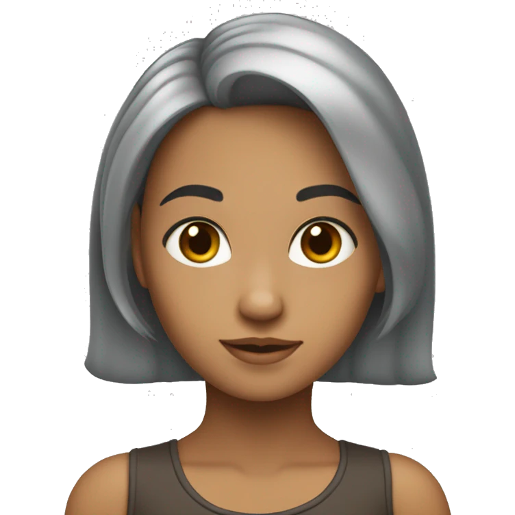 Uma menina de pele , cabelos lisos  emoji