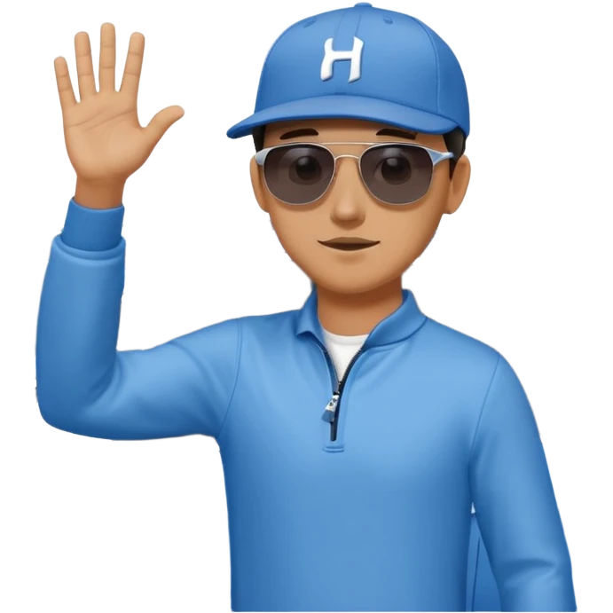 Hyundai ionic is driving. Man waving behind to get attention emoji