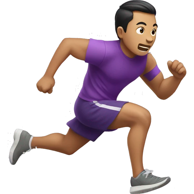liuxiang running fast with purple shrt emoji