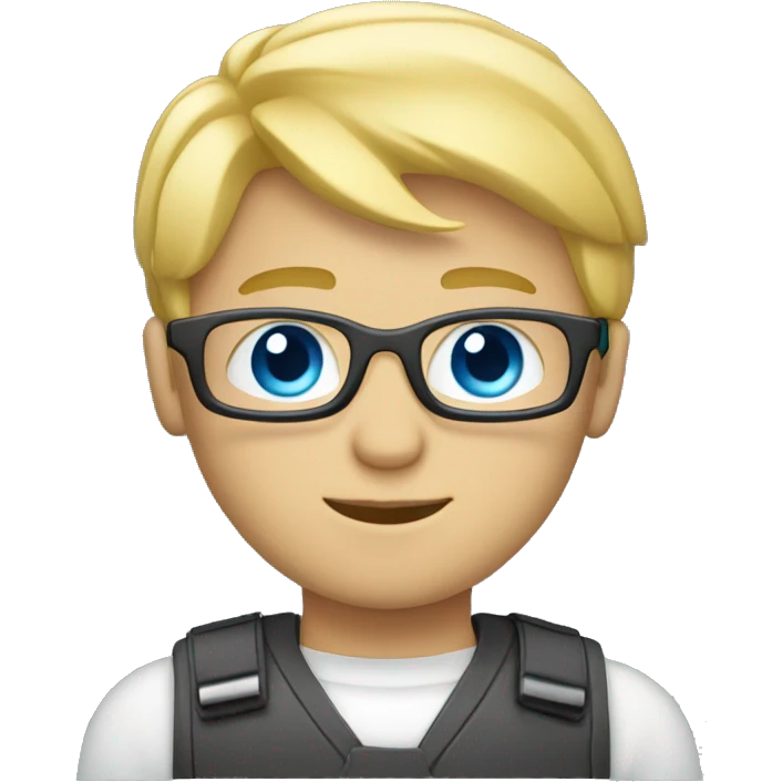Male coder featuring a laptop. He has blonde hair, blue eyes, white skin. emoji