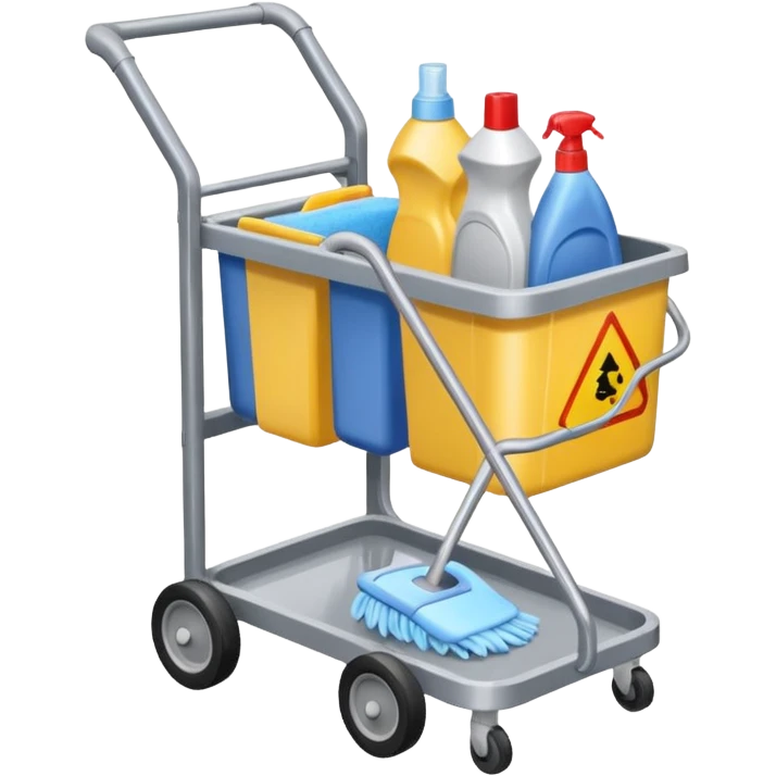 cleaning cart grey color emoji
