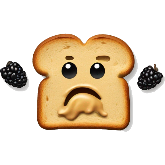1 tost with peanut butter & blackberries emoji