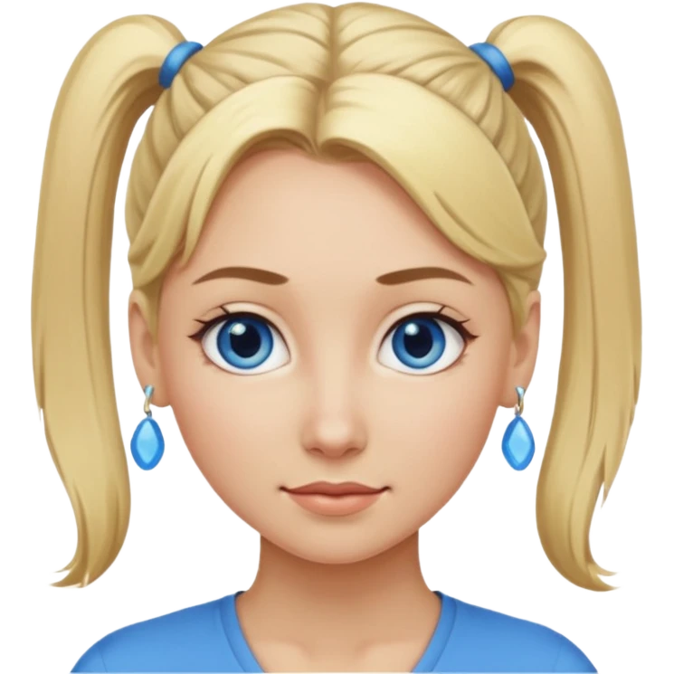 blonde WOMAN pony tail emoji