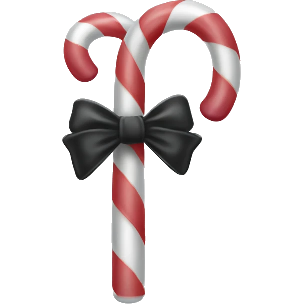 Light grey candy canes, with black bow on it emoji