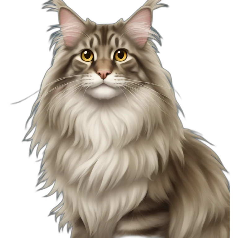 long haired Maine coon cat emoji