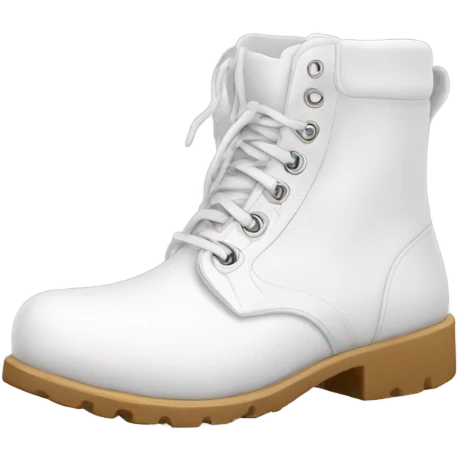 Platform WOLFE High boots white leather white sole emoji