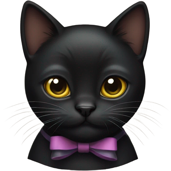 black cat with bow emoji