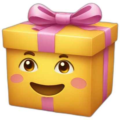 Chat avec un cadeau emoji