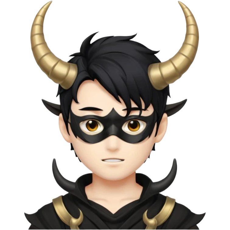 Masked anime boy whit horns emoji