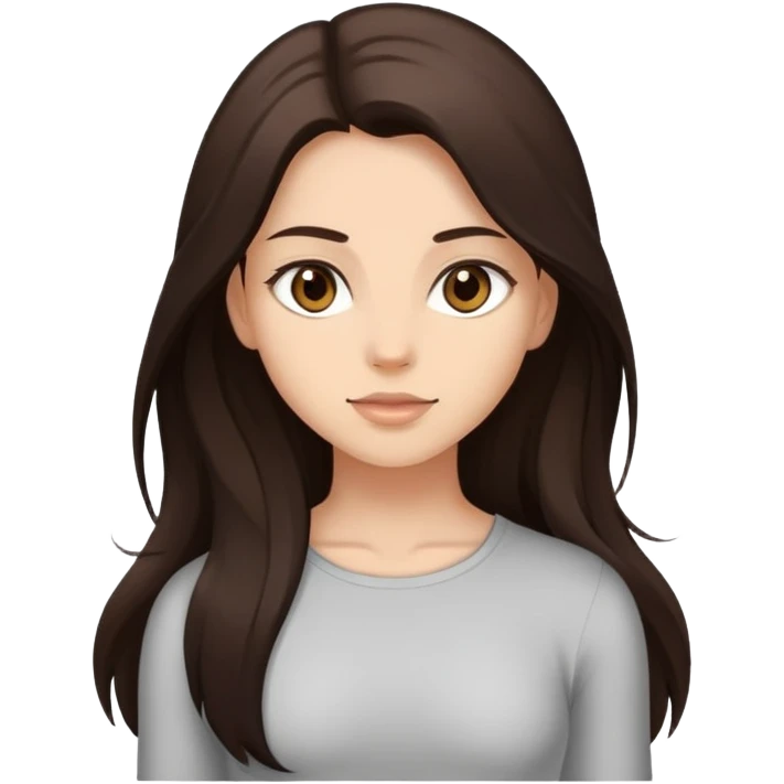 a girl with a fit and nice body with drak brown long hair and light skin and light brown eyes emoji