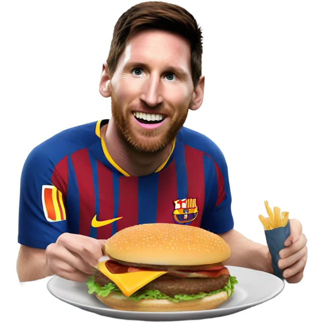 Messi eating burger  emoji