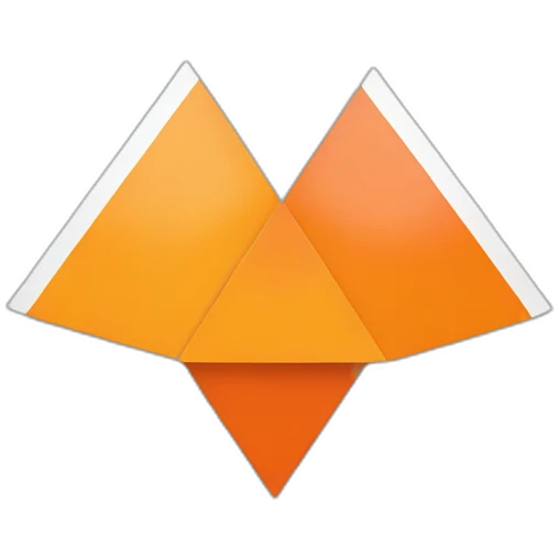 Square flag split into 2 triangular halves with one white half and one orange half emoji