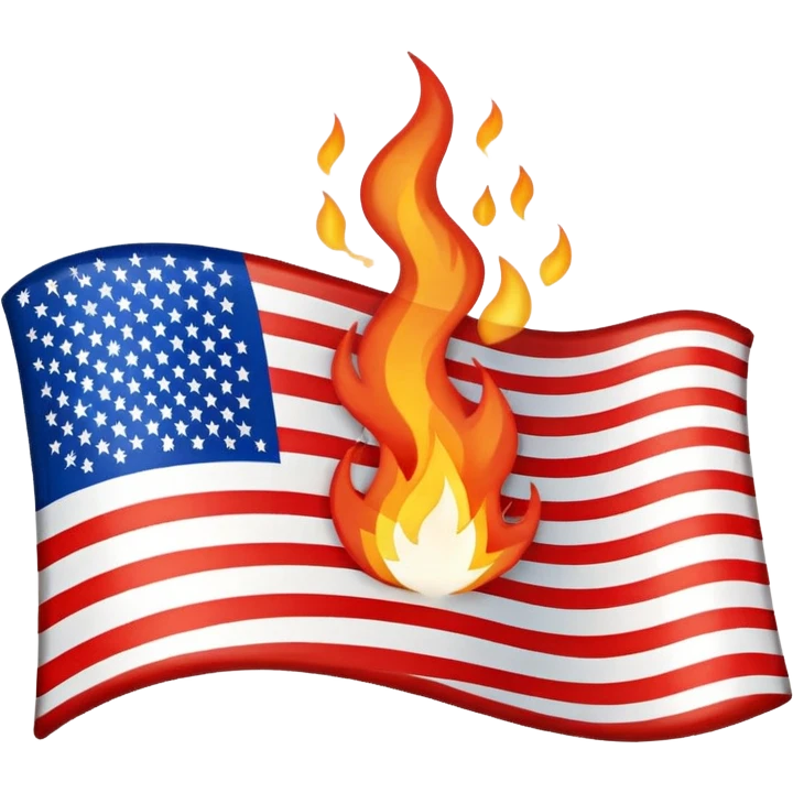 Burning american flag so much fire emoji