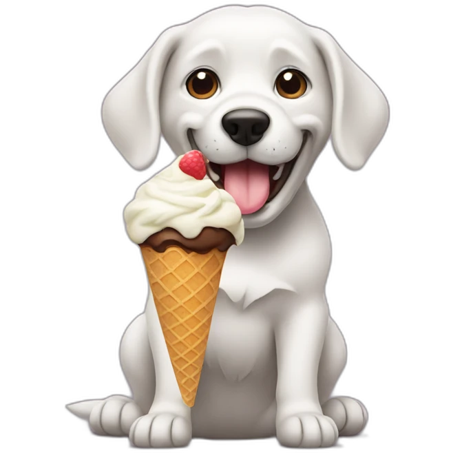 Dog eating icecream emoji