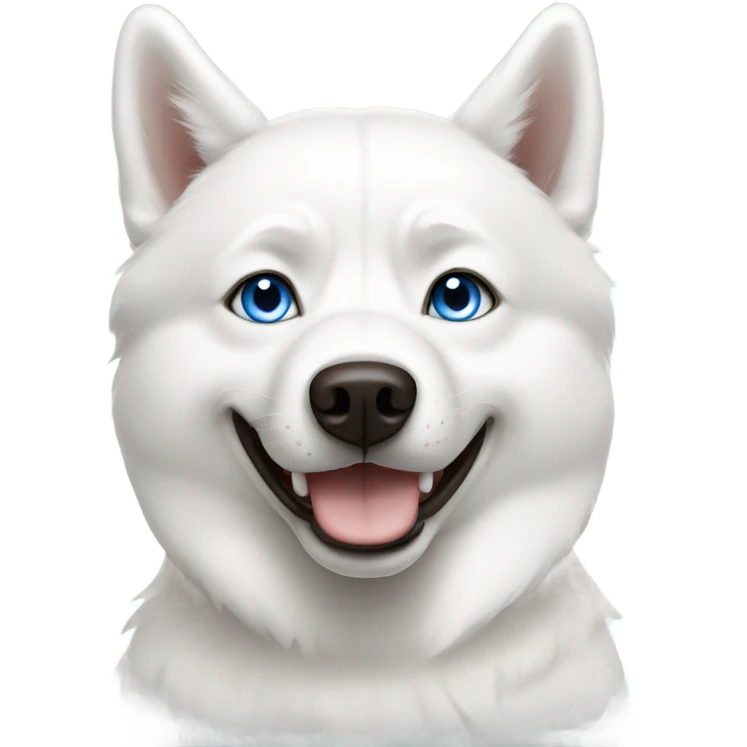 All white husky one blue eye one brown eye emoji
