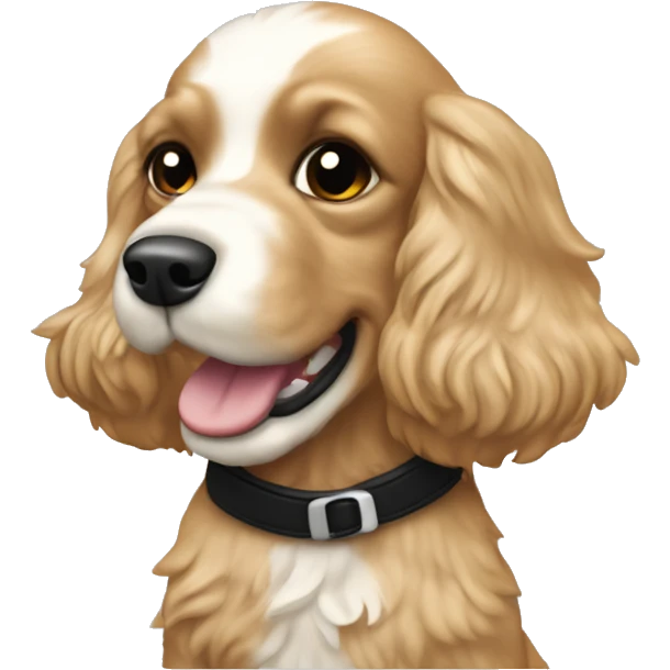 Light Cocker Spaniel driving a Black mazda 2 emoji
