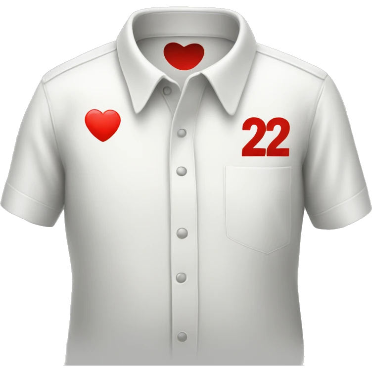 white shirt that says the number 22 in red letters emoji