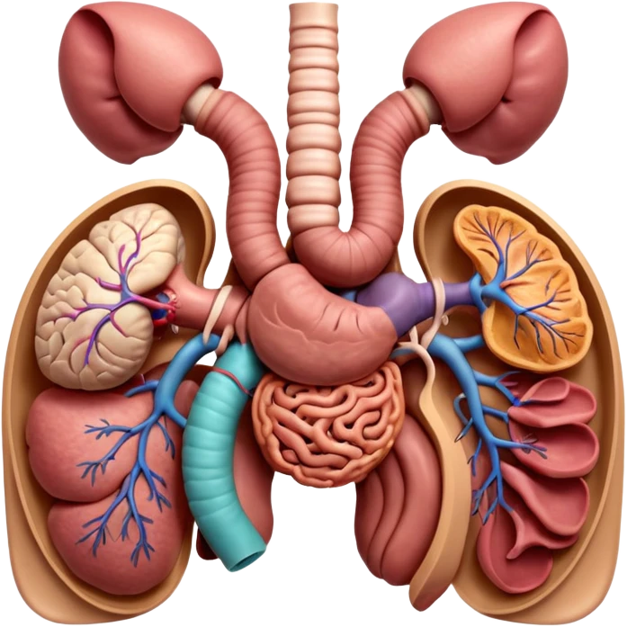 A highly detailed 3D accurate and anatomical model of the belly of a human, including the intestines, stomach, kidneys etc. Medical illustration style, realistic lighting, neutral background, hyper-detailed, scientific accuracy, 8K resolution emoji