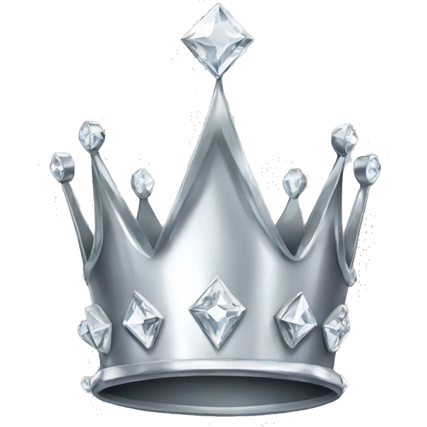 Silver diamond crown emoji