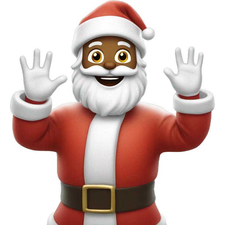 Santa Claus waves hello emoji