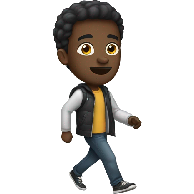 black guy walking emoji