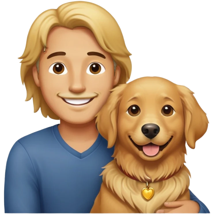 A man with dog emoji