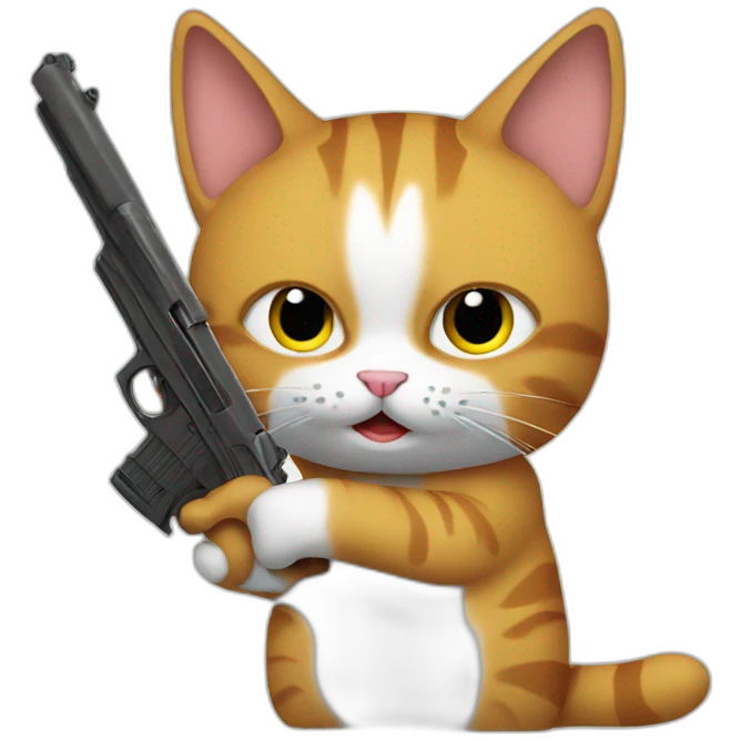 Cat with a gun emoji