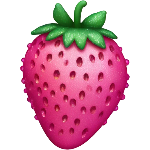 Hot pink frozen strawberry with glitter  emoji