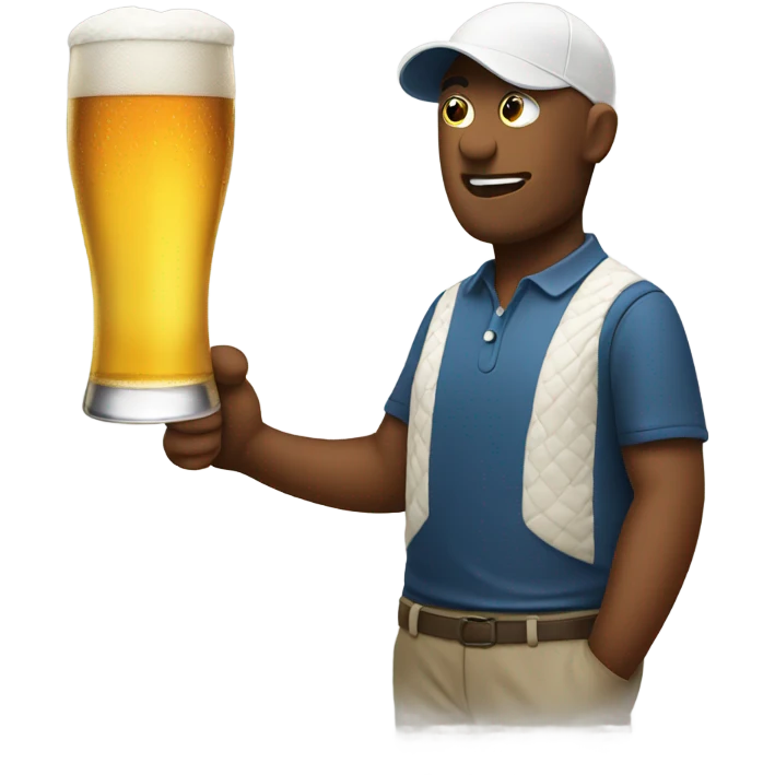 Golfer drinking beer emoji