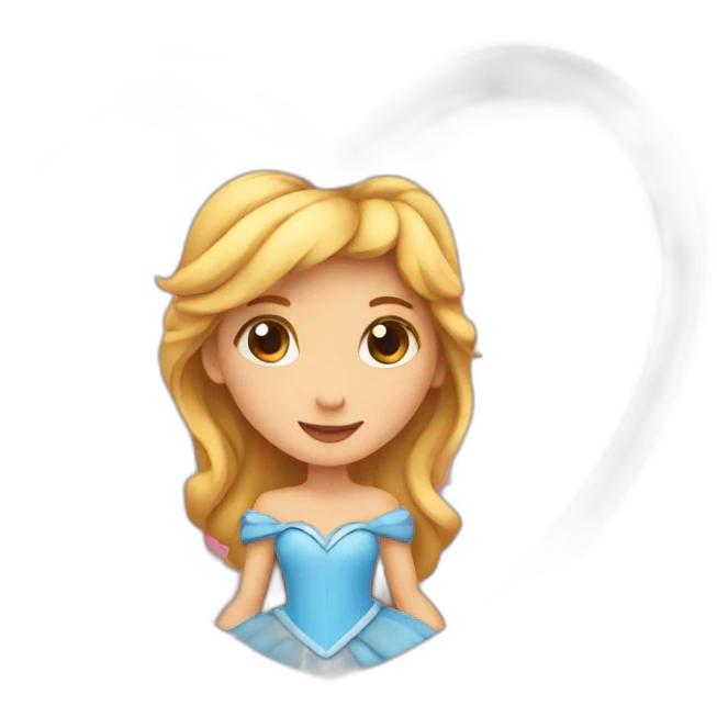 An heart with  an princess inside the heart emoji