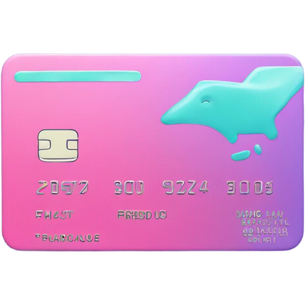 Vaporwave color themed credit card emoji, DO NOT INCLUDE NUMBERS OR TEXT emoji
