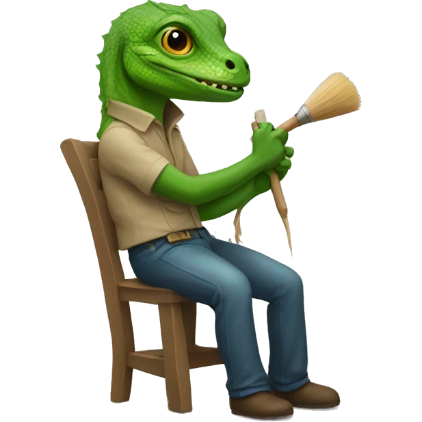Lizard painter emoji