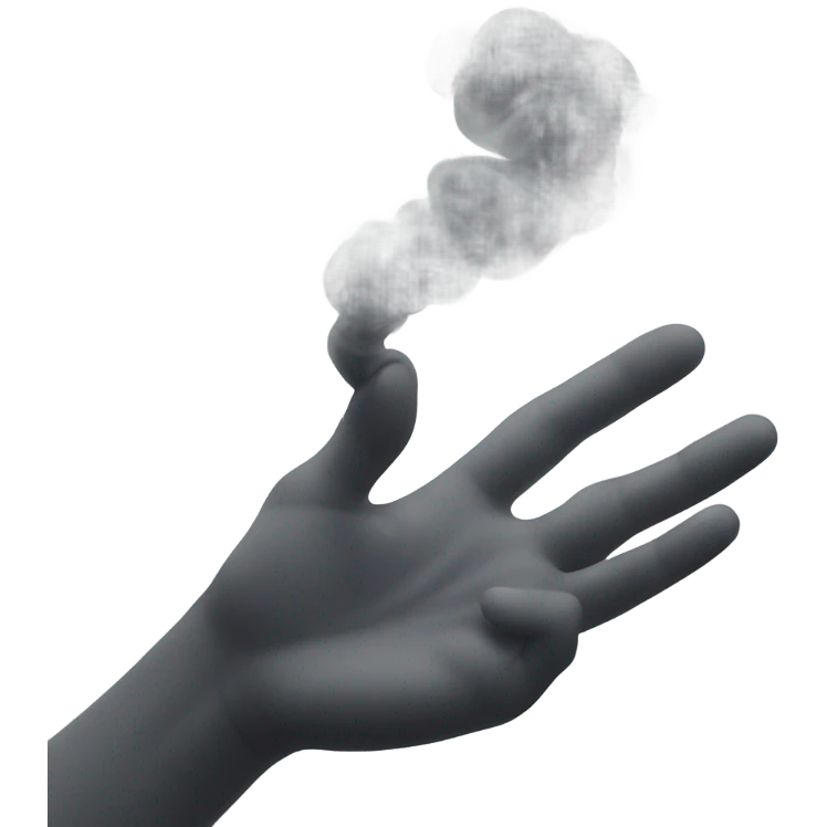 Smoke in a hand  emoji
