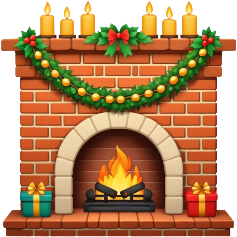 Cute Festive Fireplace emoji