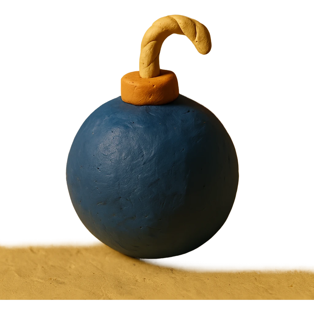 claymation style bomb emoji