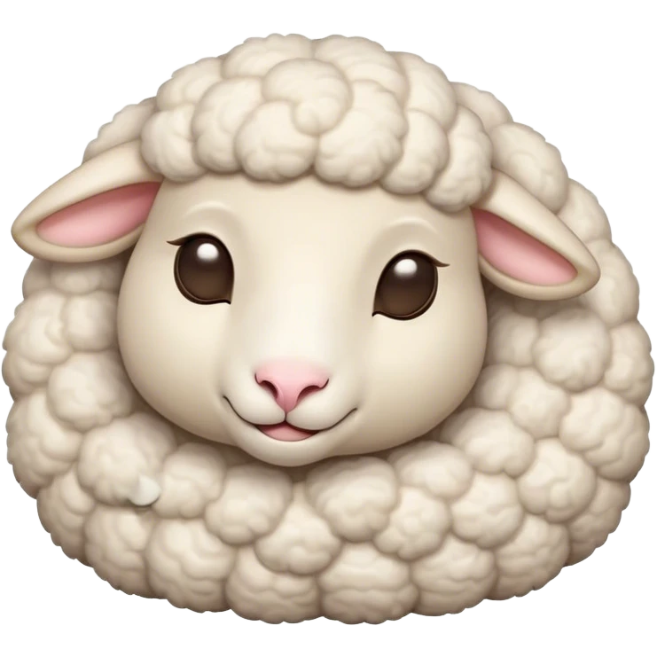 Meme-Worthy Cute Sleeping Sheep Portrait Emoji, Head resting peacefully with a contented smile, showcasing a robust build and a luxuriously soft white fleece, eyes shut in a serene, restful nap, Simplified yet hilariously adorable features, highly detailed, glowing with a soft, drowsy light, high shine, relaxed and utterly lovable, stylized with an air of playful laziness, bright and heartwarming, soft glowing outline, capturing the essence of a comically sleepy sheep, so meme-worthy it feels like it could instantly become the next viral sensation of adorable slumber! emoji