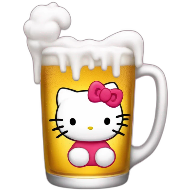 Hello kitty drink beer emoji