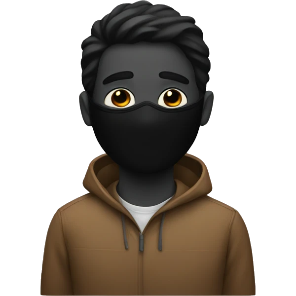 Chill guy with a black mask emoji